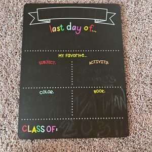 Colorful First and Last Day of School Chalkboard